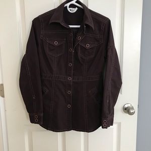 CAbi Women’s plum denim jacket